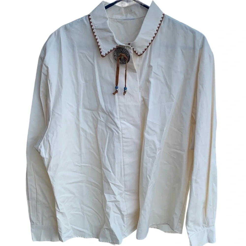Vintage Western Cowboy Shirt Womens Rockabilly Coastal Cowgirl - Picture 1 of 6